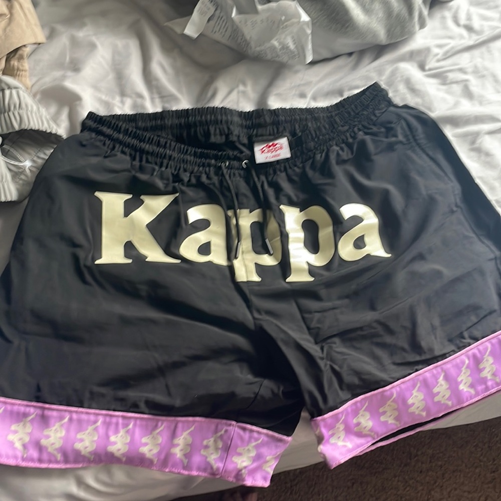 Black kappa shorts size xl